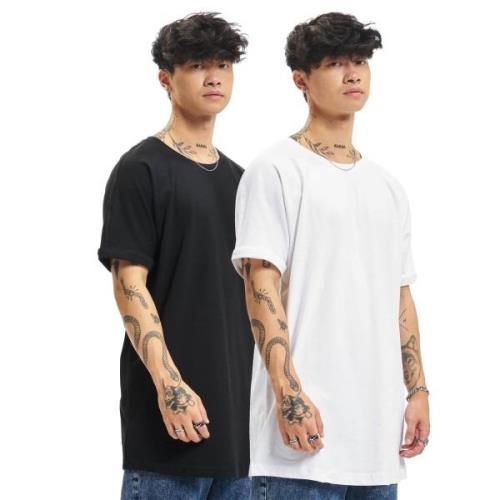 Urban Classics Heren shaped turn up lang t-shirt (set van 2)