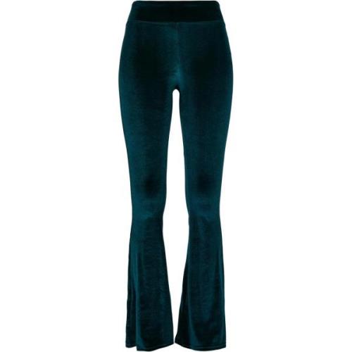 Urban Classics Dames fluwelen hoge taille bootcut legging