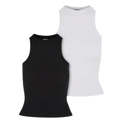 Urban Classics Dames ribbed racerback top (set van 2)