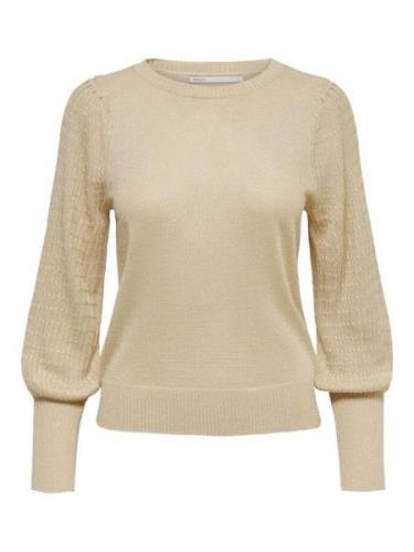 Vila Vituli ls v-neck gliter knit topp zand