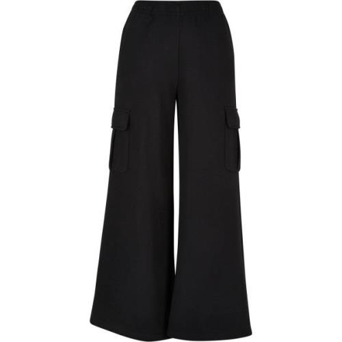 Urban Classics Dames badstof hoge taille wijde been cargo broek