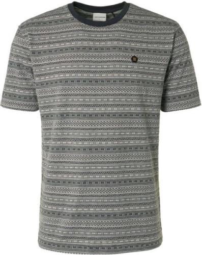 No Excess T-shirt korte mouw ronde hals jacquard cream