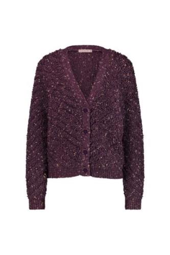 Studio Anneloes Iris chunky glitter cardigan aubergine