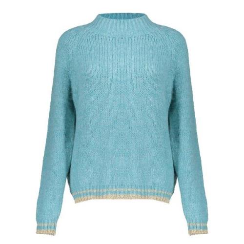 Geisha 44869-70 602 pullover turtle with lurex edge aqua