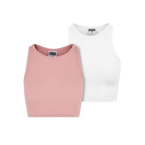 Urban Classics Dames ribbed crop top (set van 2)