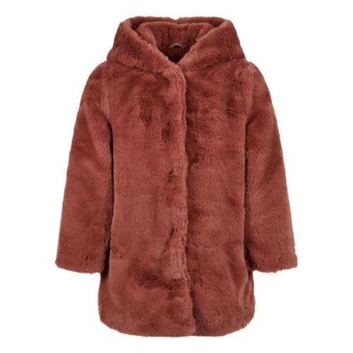 Urban Classics Meisjes teddy fleece mantel met capuchon