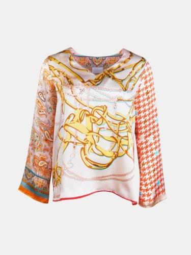 Mucho Gusto ® blouse maldiven oranje kettingprint