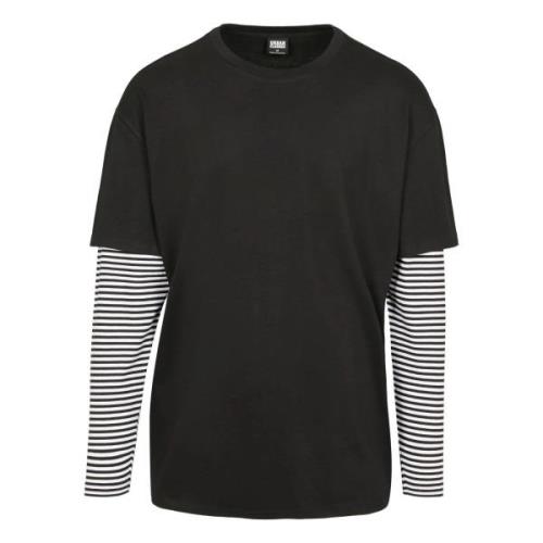 Urban Classics Heren gestreept dubbel gelaagd oversized t-shirt