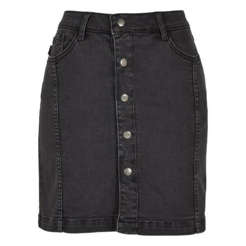 Urban Classics Dames knoop denim stretch rok