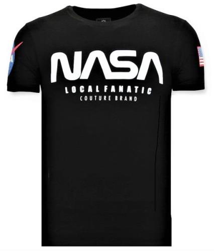 Local Fanatic Bedrukte t-shirt nasa american flag shirt