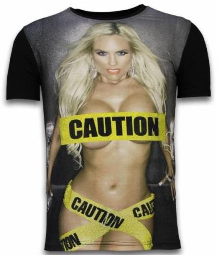 Local Fanatic Caution digital rhinestone t-shirt