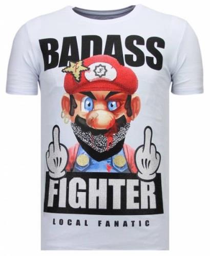 Local Fanatic Fight club mario rhinestone t-shirt