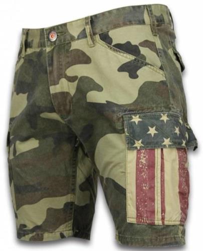 Bread & Buttons Korte broeken slim fit camouflage shorts